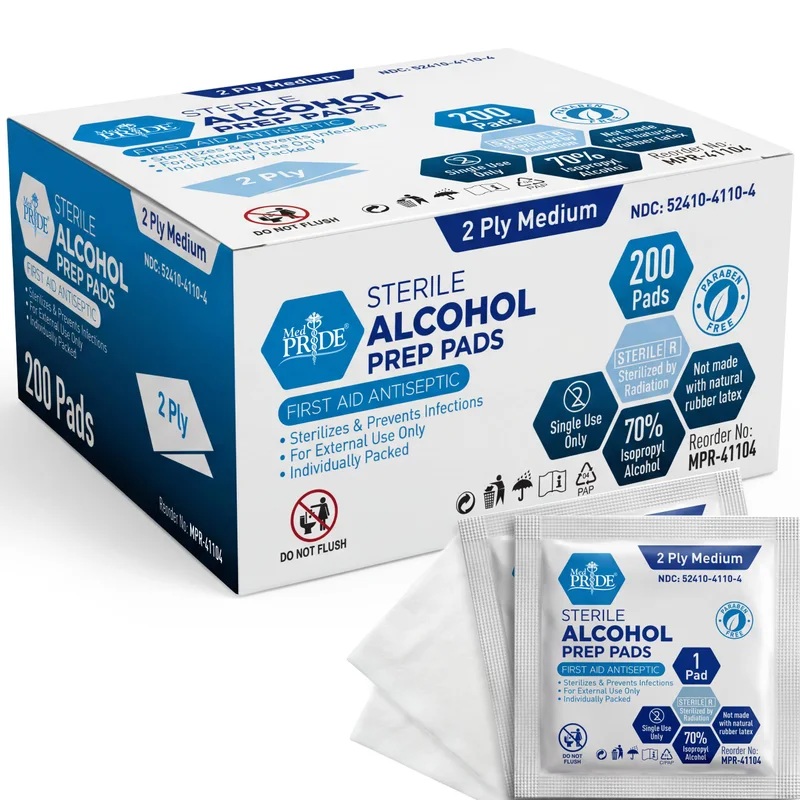 MED PRIDE Alcohol Prep Pads — 200 count